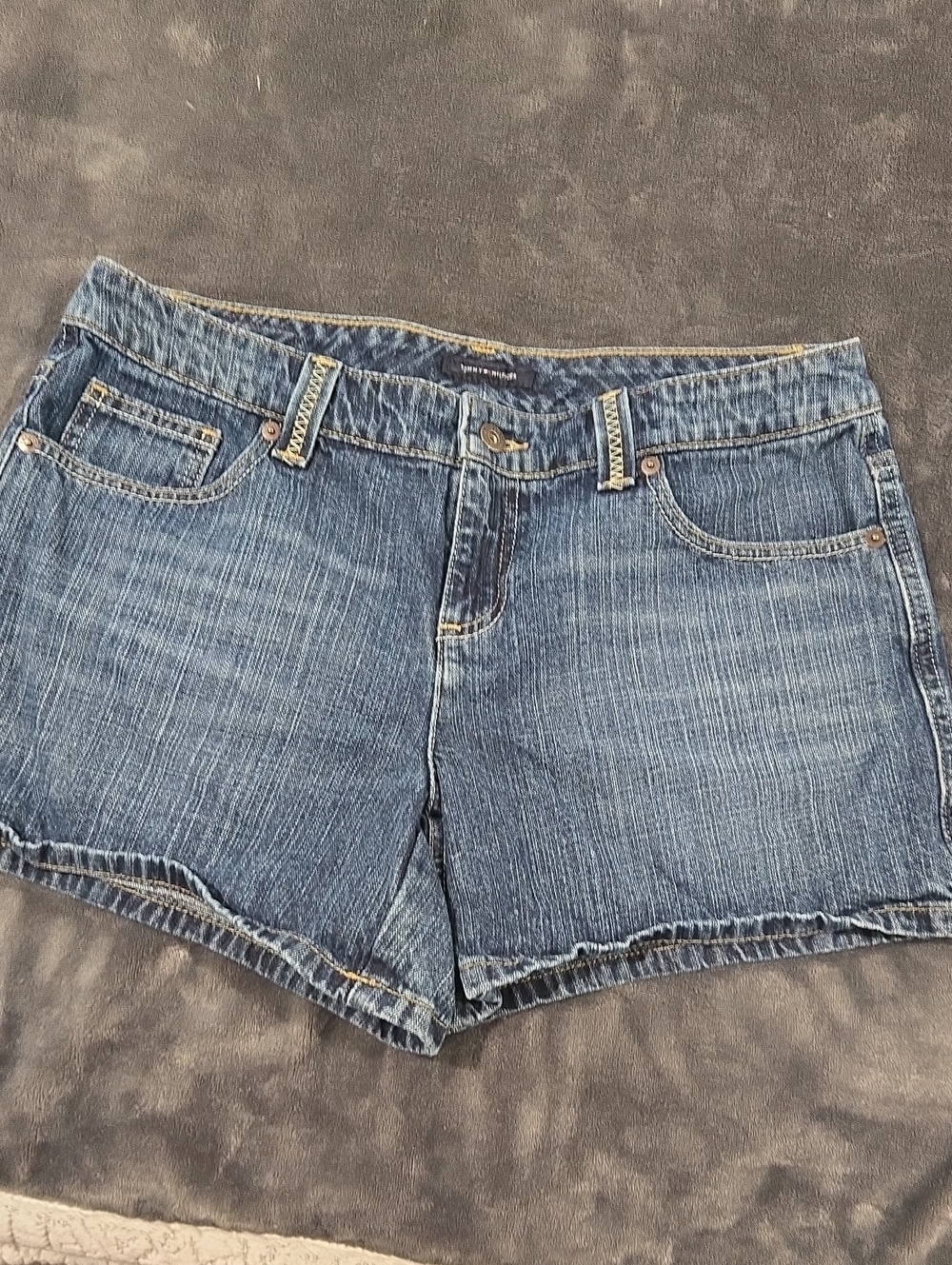 Tommy Hilfiger Mid-Blue Denim Cutoff Shorts